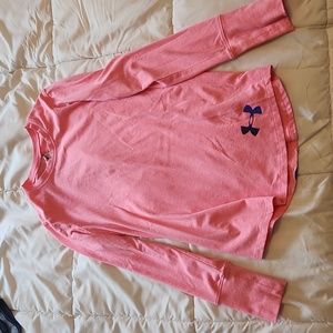 Girls pink under armour love sleeve tee